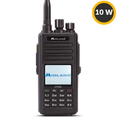 Midland CT990-EB - PTI
Radio UHF/VHF avec haute puissance d'émission 10W, Batterie haute capacité, certifiée IP67, PTI